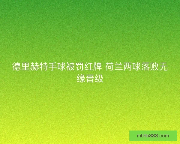 德里赫特手球被罚红牌 荷兰两球落败无缘晋级